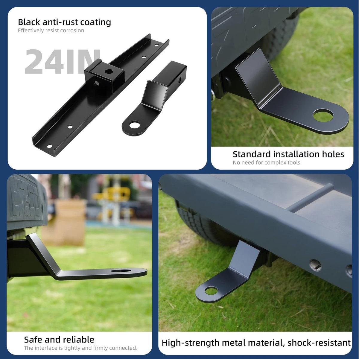 MIXOPOLY Golf Cart Trailer Hitch for EZGO TXT/Medalist Gas and Electric Black