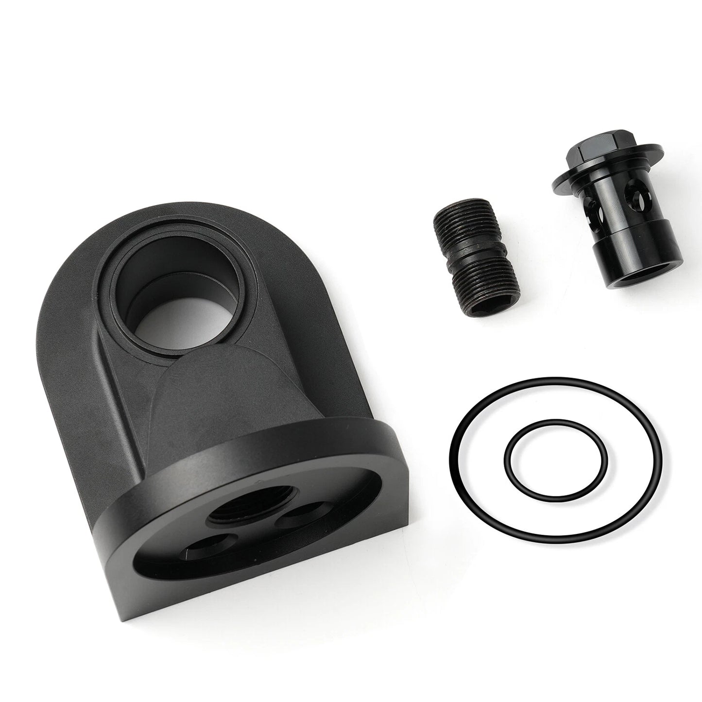 M-6880-B50 90 Degree Billet Oil Filter Adapter for 1965-1995 Ford Mustang