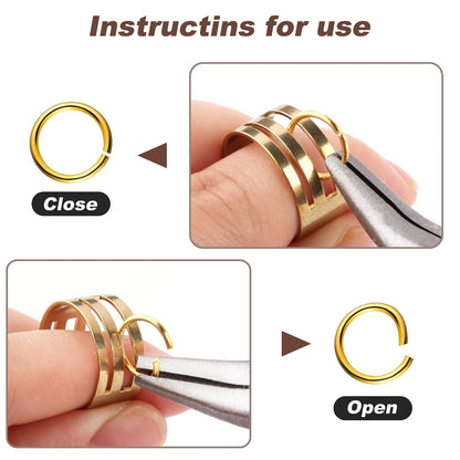 Ausbond 1200Pcs Silver and Gold with Pliers Jump Rings
