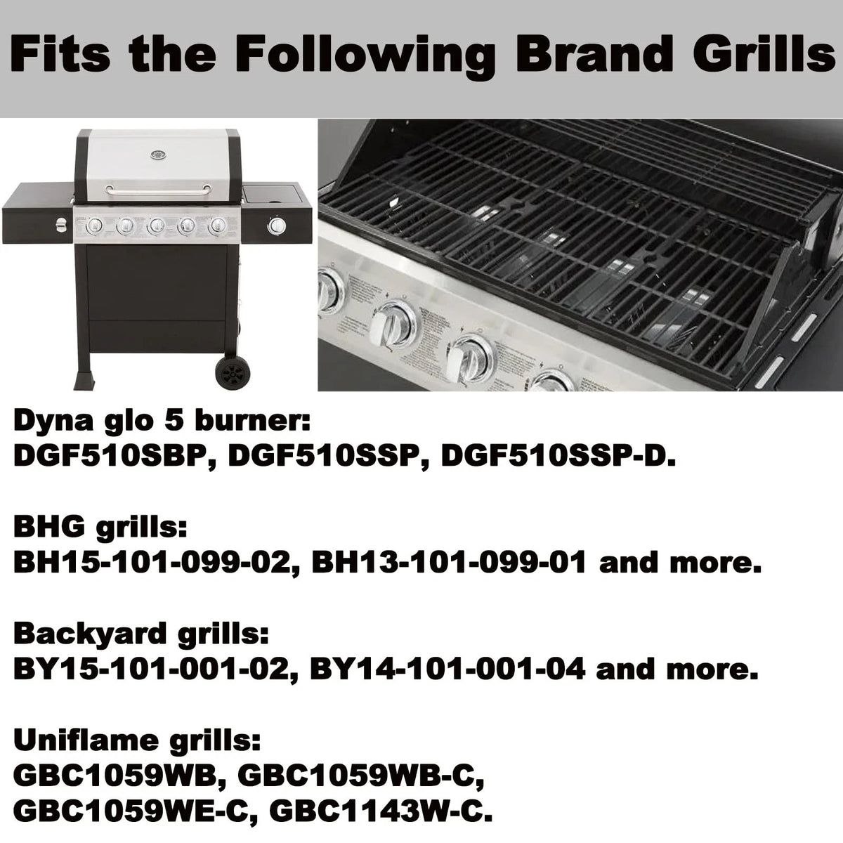 DGF510SBP Grill Grates Replacement 3pcs in total 16 1/4 x 29 5/8'', Black