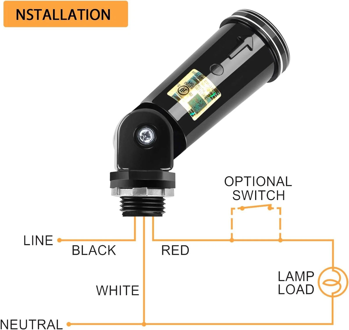 2 Pack Dusk to Dawn Sensor for Outdoor Lighting, 120-277V 2 Pack, Black