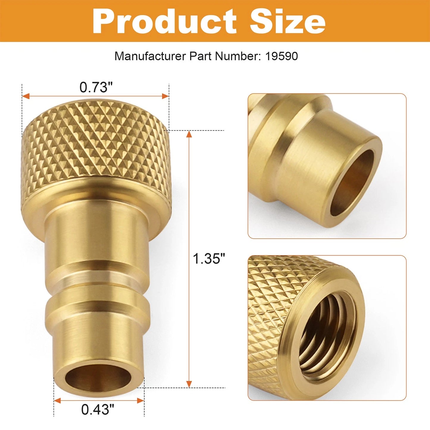R134a Low-Side Metering Tank Adapter for Robinair 19590 Fast Recovery Connector