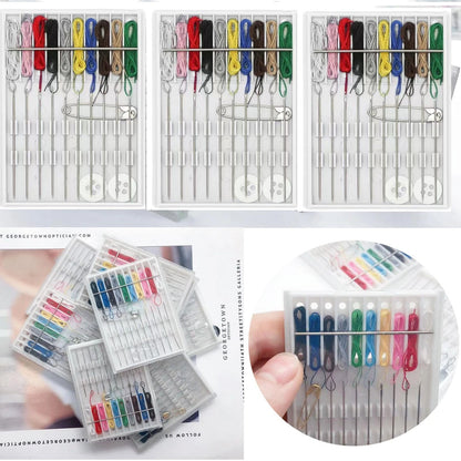 Luckkyme 8 Boxes 80 Pieces Assorted Colors Pre-Threaded Needle Kit Travel...