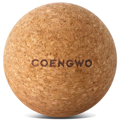 COENGWO Cork Massage Ball, Myofascial Release Yoga 3 Inch(No Bag)