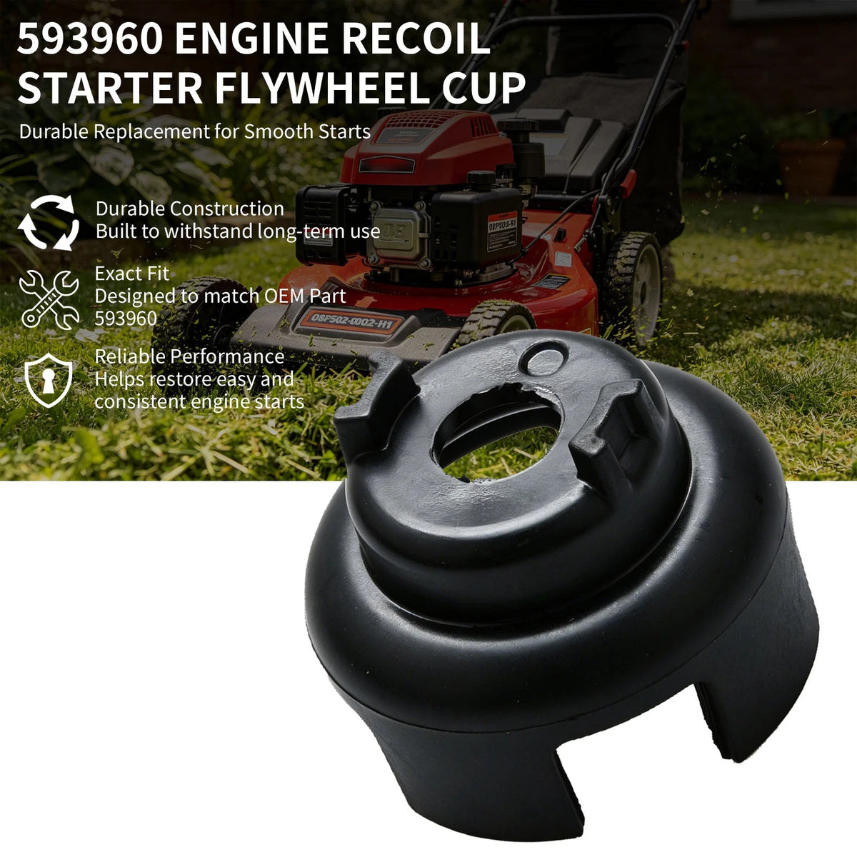 Restores Starting Recoil Starter Flywheel Cup For Briggs & Stratton 103M02
