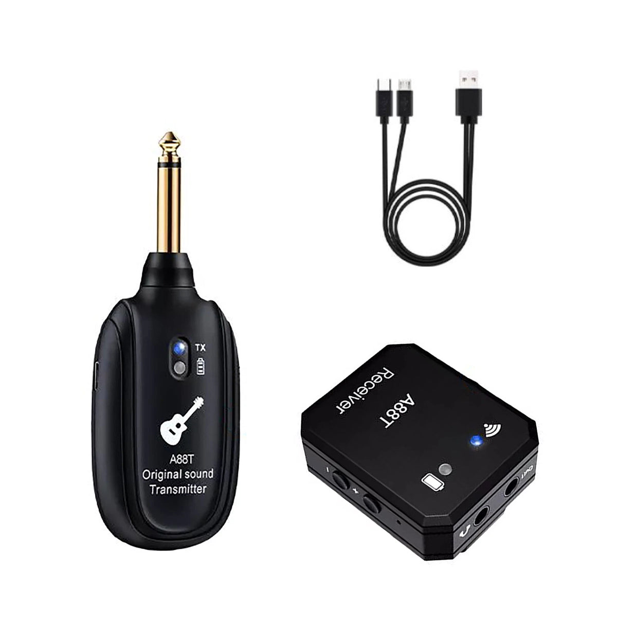 Rechargeable Wireless 2.4GHz In-Ear Monitor IEM System Transmitter Receiver Set