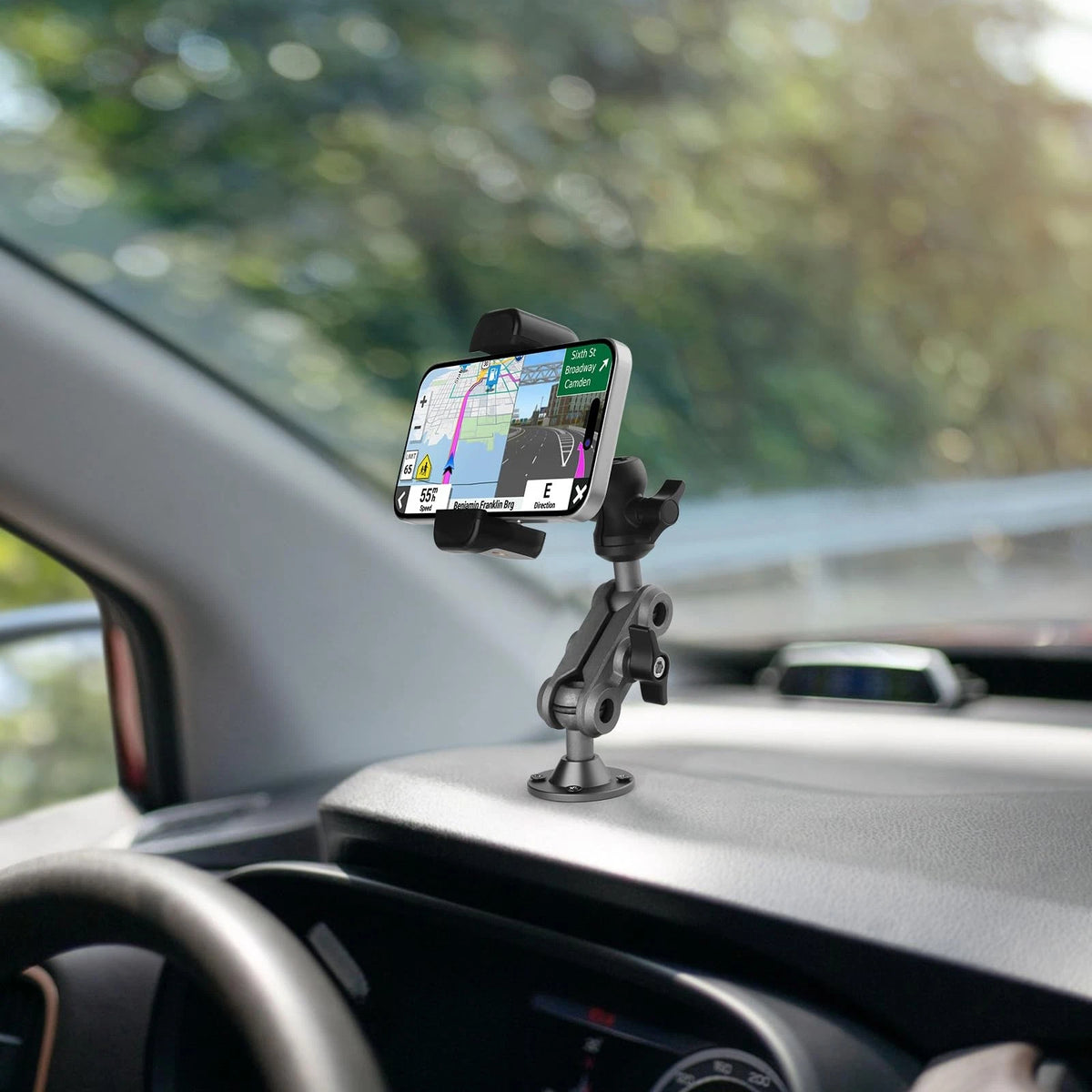 Wall Mount Phone Holder Drilling Base 3.5-7.5 inches (diagonal screen), Black
