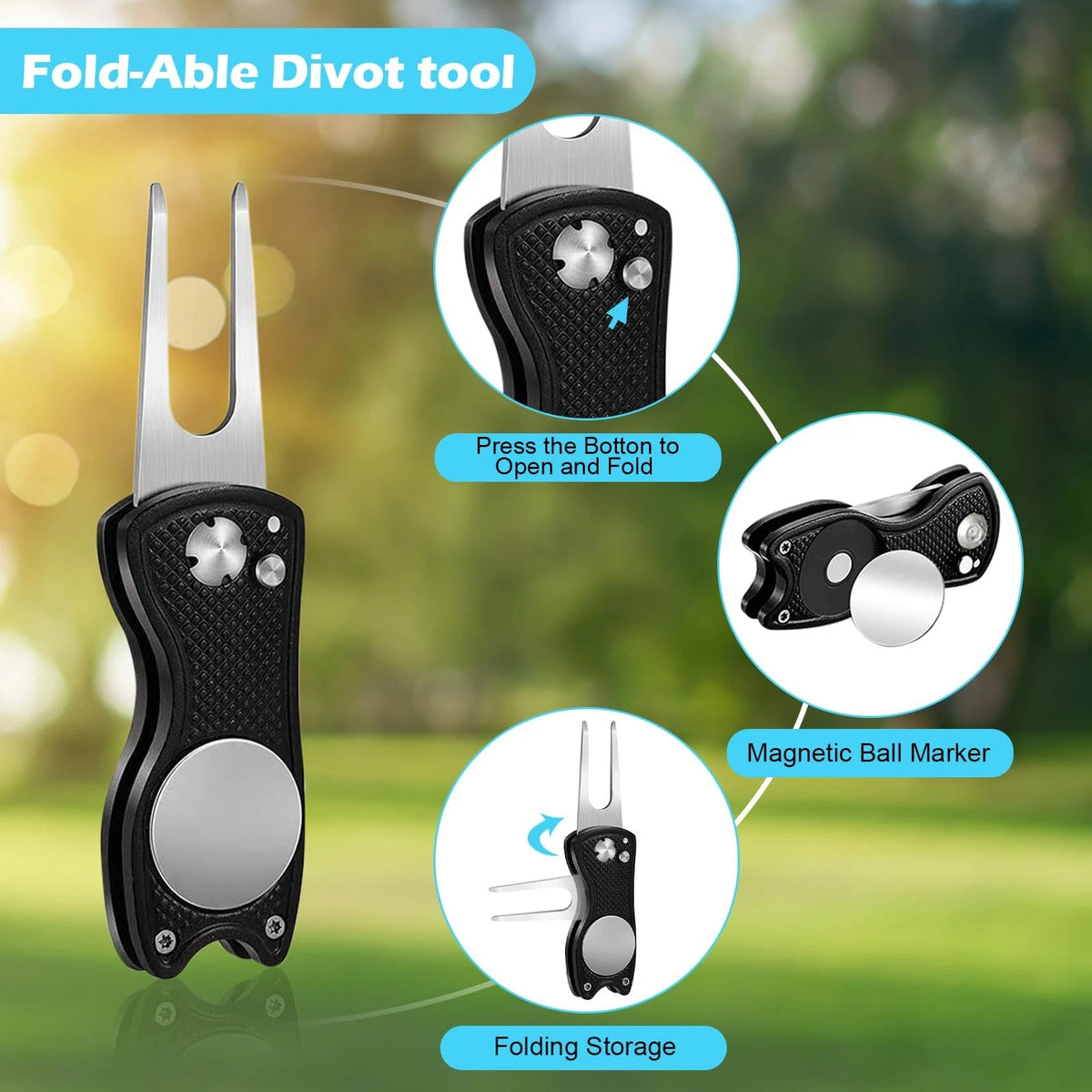 HUIJUTCHEN Golf Club Cleaning Kit,Golf Accessories,Golf 6 Pcs, Black
