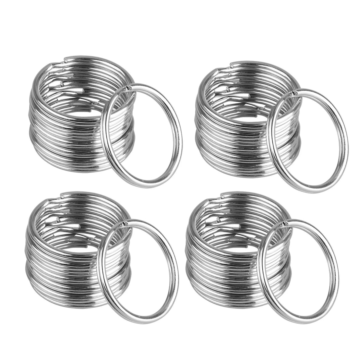 100PCS Key Rings 1 Inch Metal Keychain Flat Rings Split Keyring Accessories