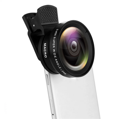 2 in 1 Mobile Phone Lens 0.45X Wide Angle Len & 10X Macro HD Camera Lens