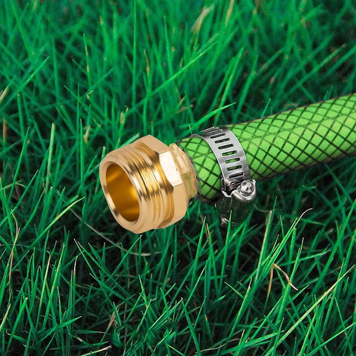 Hourleey Garden Hose Repair Connector with Clamps, Fit for 3/4" 4-Set, Gold