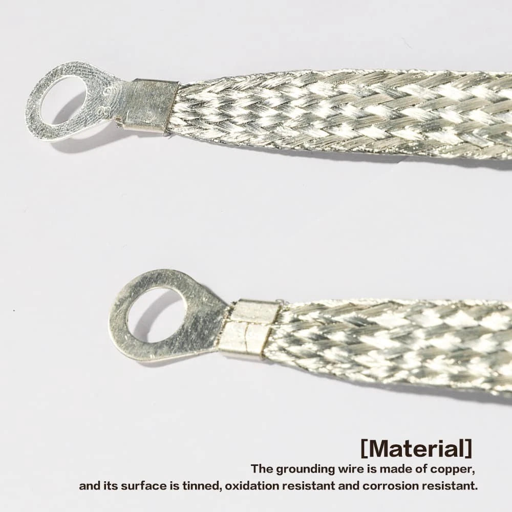Universal Flat Braided Copper Ground Strap,Professional Vehicle Grounding...