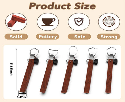 GEOCCI Pottery Handle Making Tool Sculpture Scraper Carving 5 PCS
