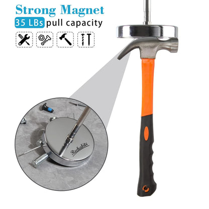 Rechabite Telescoping Magnetic Sweeper Pickup Tool, Screws 1 Piece, Black
