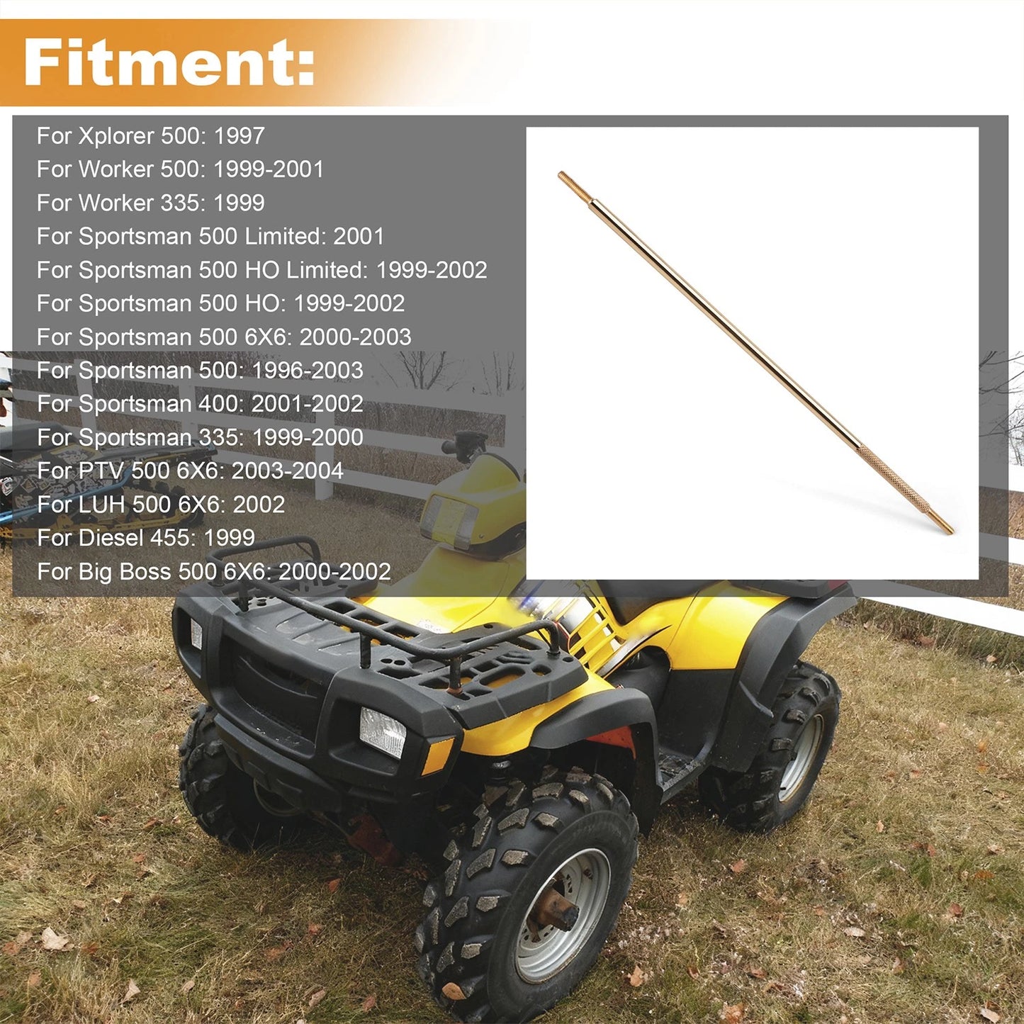 Low Range Shift Linkage Rod 5020824 For Polaris Sportsman 500 400 - Gold