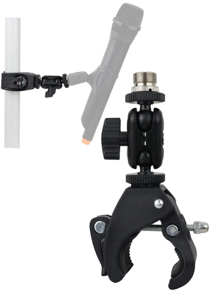 Hocoder Mic Crab Clamp Microphone Mount with (0.6"to 1.4"), Black