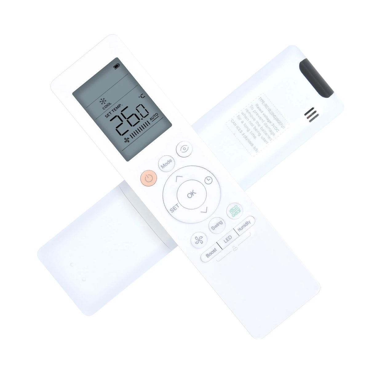 RG10L(2HS)/BGEFU1 Replacement Remote Control For Midea Air Conditioner