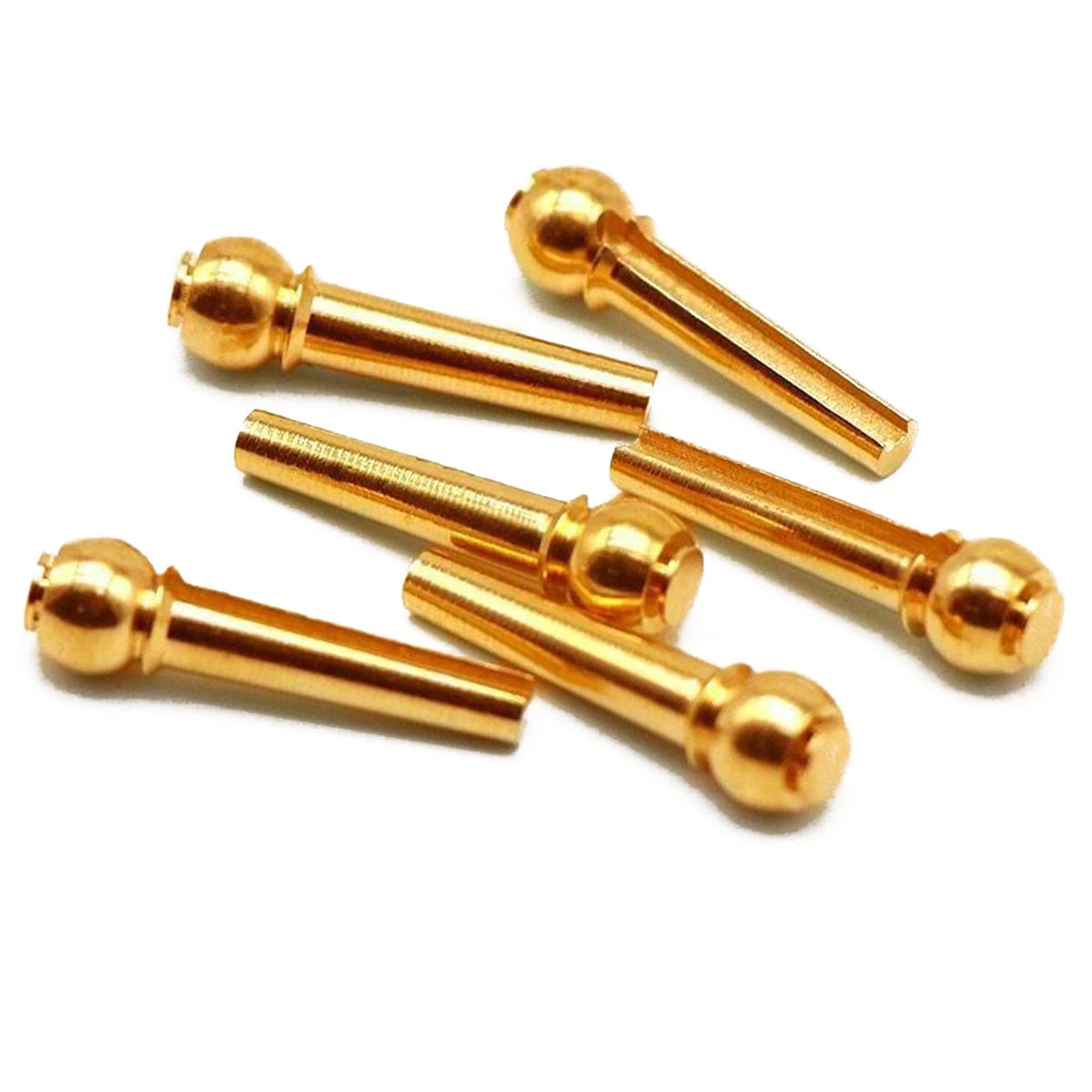6 Pack Guitar Strings Fixed Brass Pins Bridge Nail Cone Parts For Folk Guitar