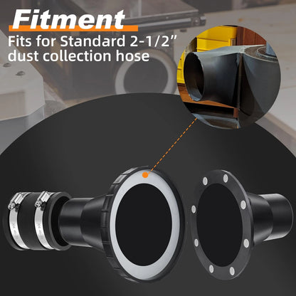 4" to 2.5" Magnetic Dust Collection Fittings for Woodwork Shop Vacuums...