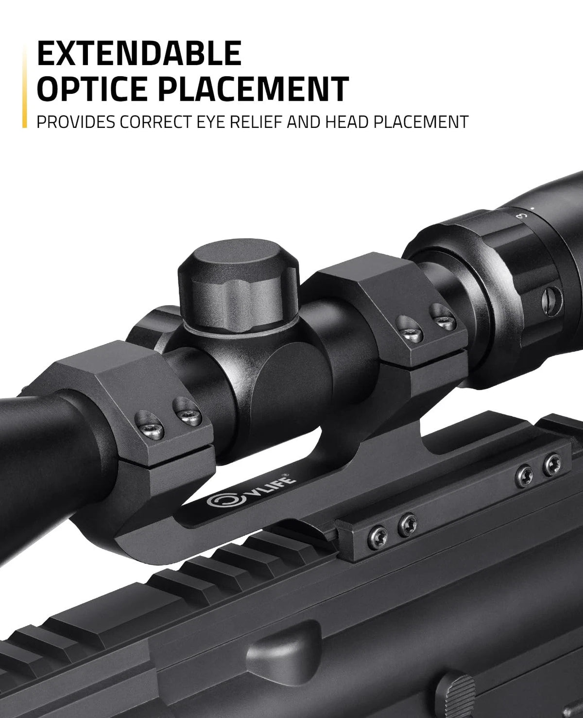 CVLIFE Cantilever Scope Mounts 1 inch, Offset Dual Ring 1 Inch, Black