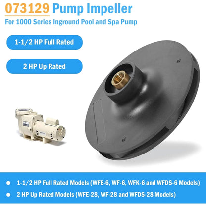 Impeller 073129 1-1/2 HP for WhisperFlo Pool Pump WF-6 WFE-28 WFK-6 WFDS-28