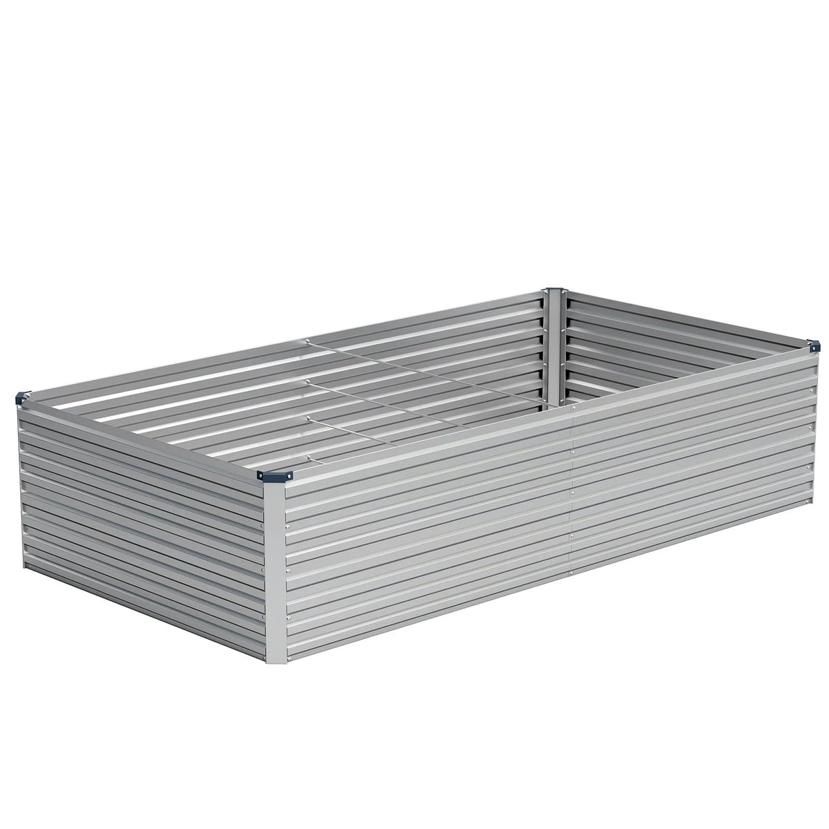 Vengarus 8x4x2ft Galvanized Raised Garden Bed,Metal 8x4x2 ft, Silver