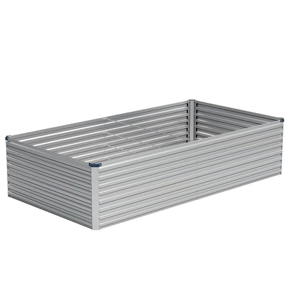 Vengarus 8x4x2ft Galvanized Raised Garden Bed,Metal 8x4x2 ft, Silver