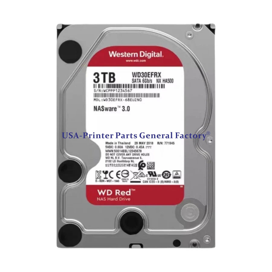 Fits For Western Digital NASware 3TB WD30EFRX 5400RPM SATA 3.5" Internal HDD