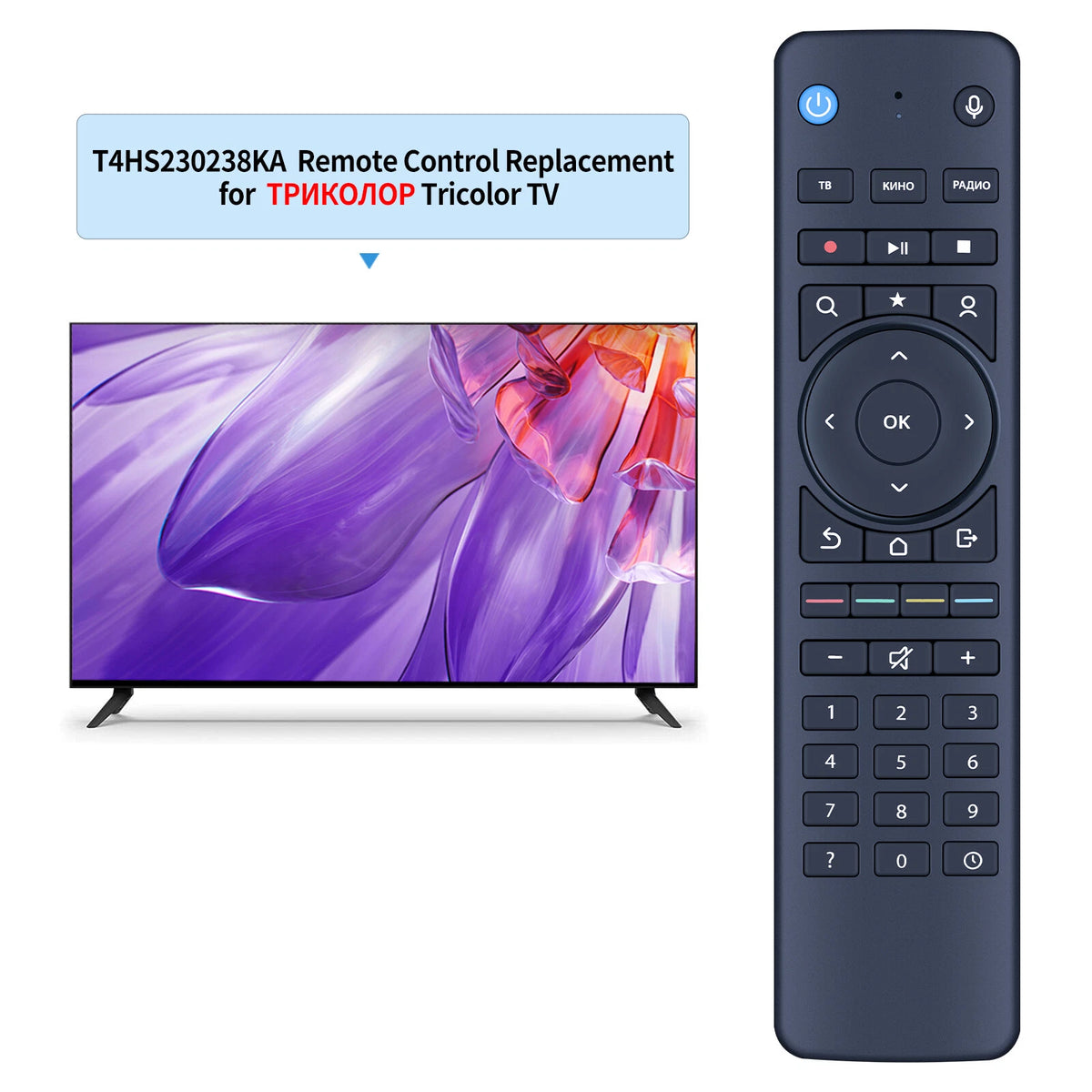 T4HS2302/38KA Replacement Remote Control For Tricolor TV