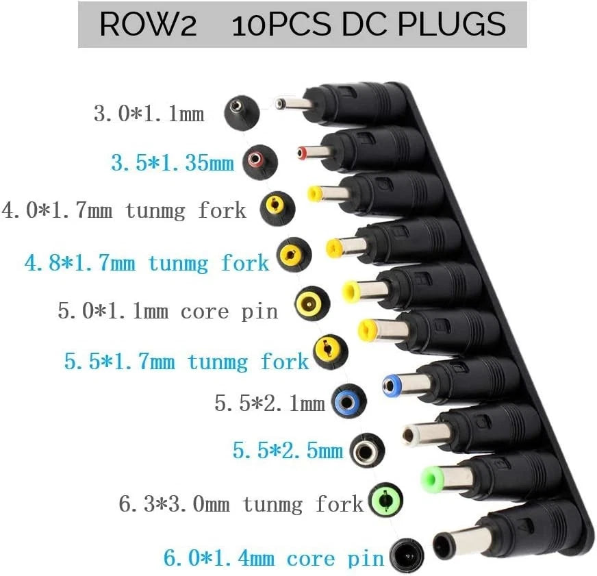 Universal 34pcs DC Connectors Plug Kit Power Adapter Connector, 5.5 black