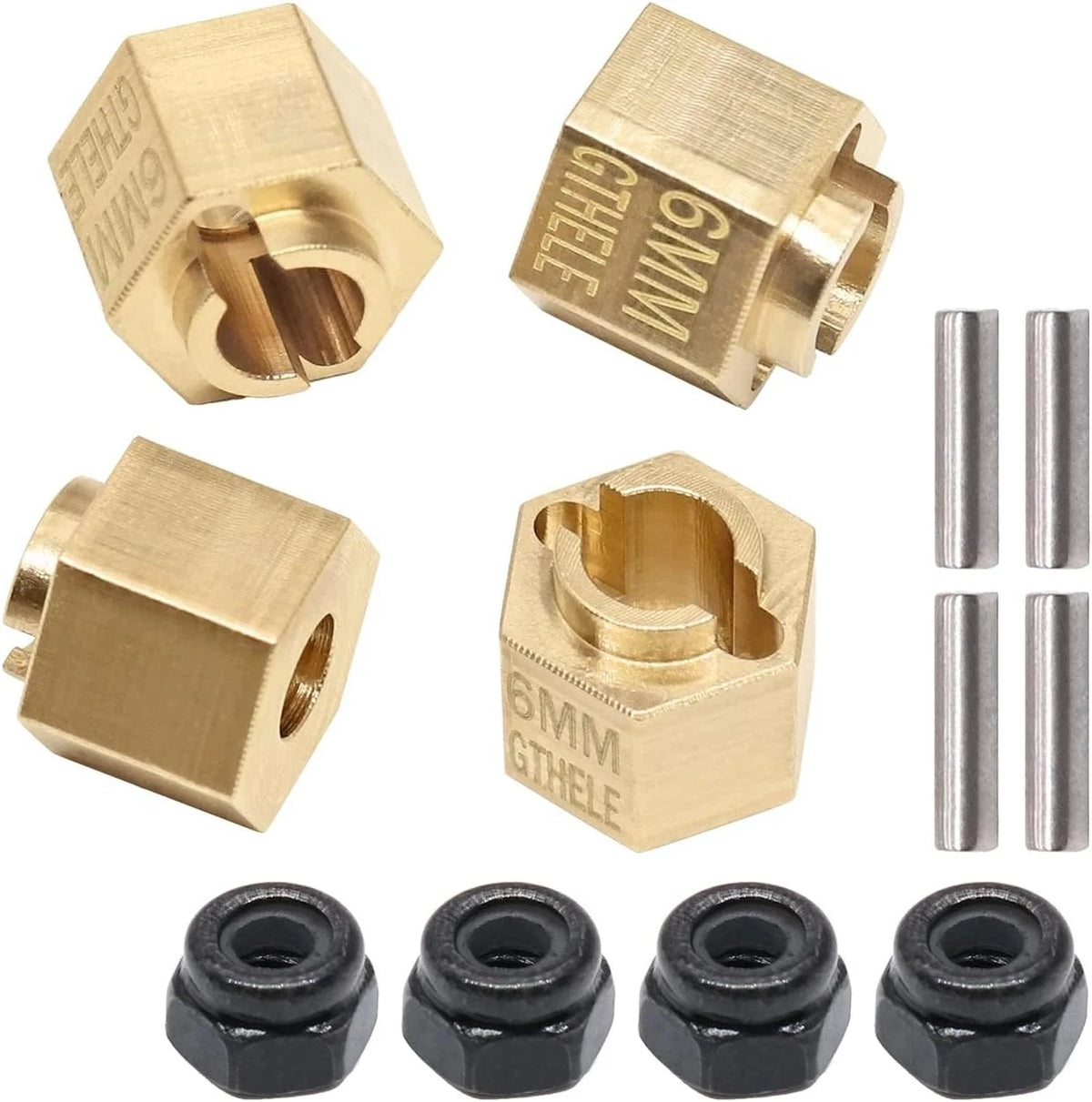 Brass Wheel Hex Hub 6mm(+1.5mm) Extenders Adaptor Set for 1/18 TRX4M 6MM