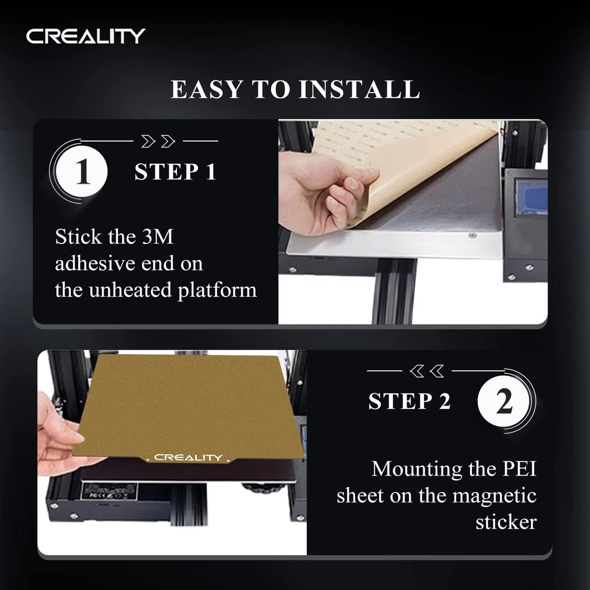Creality Official PEI Plate with Adhesive for Ender 3/Ender 3 Golden