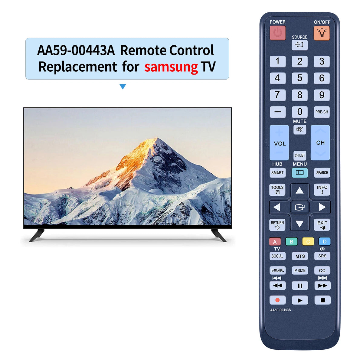 AA59-00443A Remote Control For Samsung TV UN40D6300SFXZA UN55D6300SFXZA