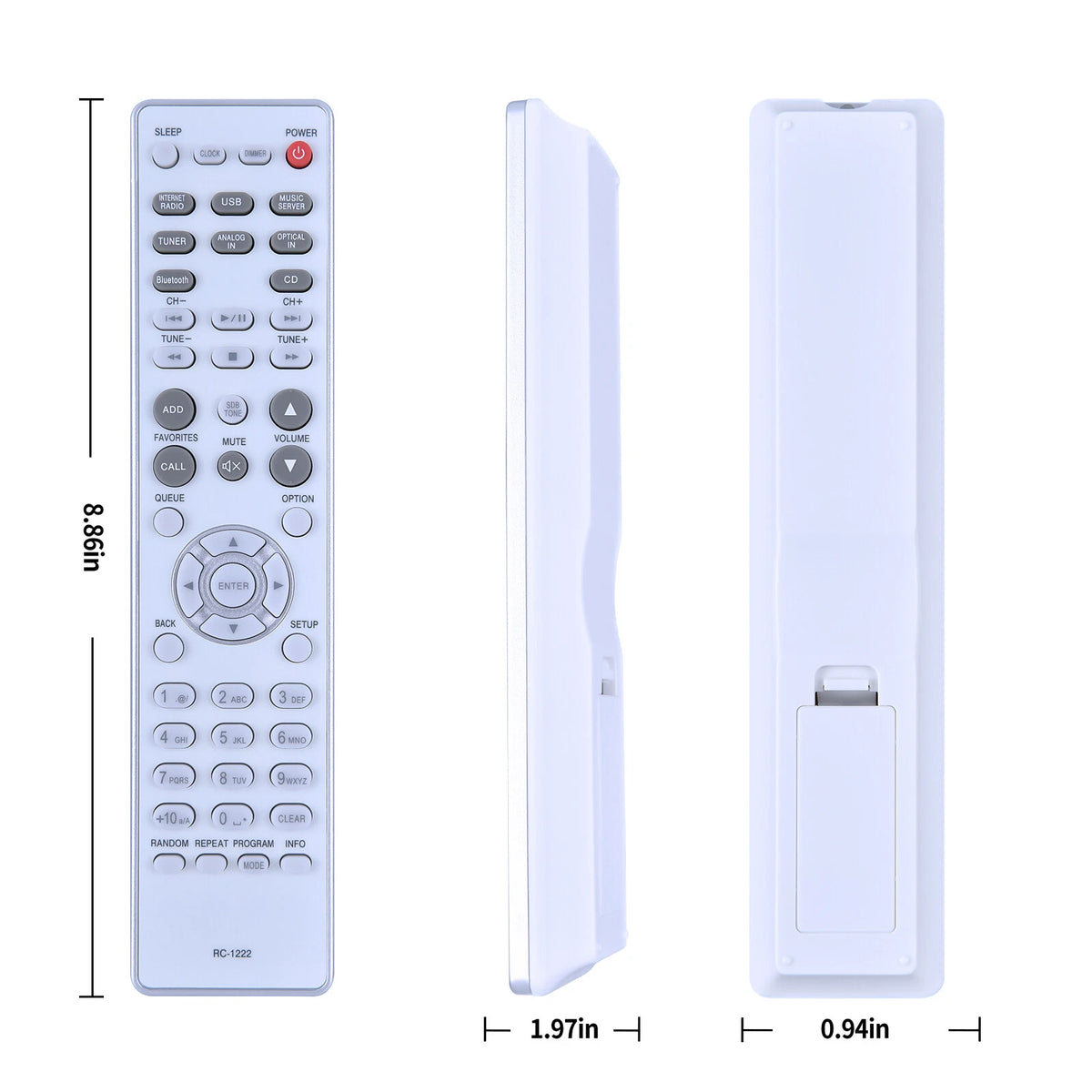 RC-1222 Remote Control For Denon Hi-Fi All-in-One Network CD Receiver RCD-N10
