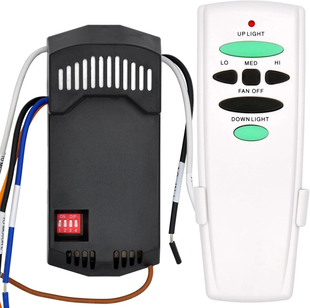 Universal Ceiling Fan Remote Control Kit with Up Down Light Controls White