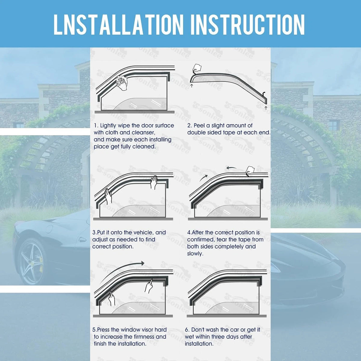 Outside Mount Window Visor Deflectors Rain Outlander Sport / ASX 2011-2023