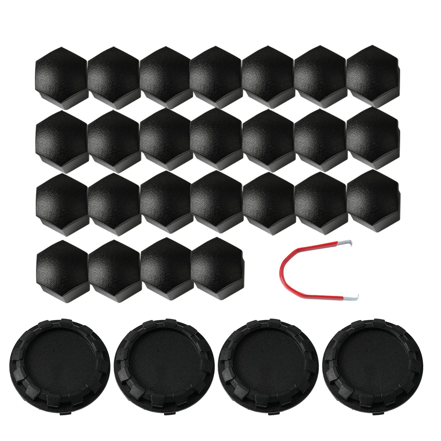For Tesla Cybertruck Lug Nut Covers & Center Caps (24 Lugs +4Caps ) -Matte Black