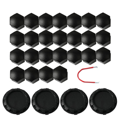 For Tesla Cybertruck Lug Nut Covers & Center Caps (24 Lugs +4Caps ) -Matte Black