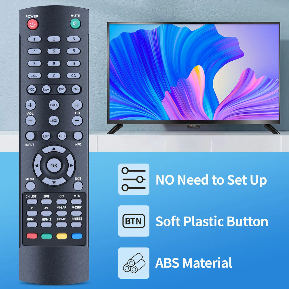 Remote Control For RCA TV RLED6090 RTU4002 RTU5540-B RLDED4016A-H RTU4300