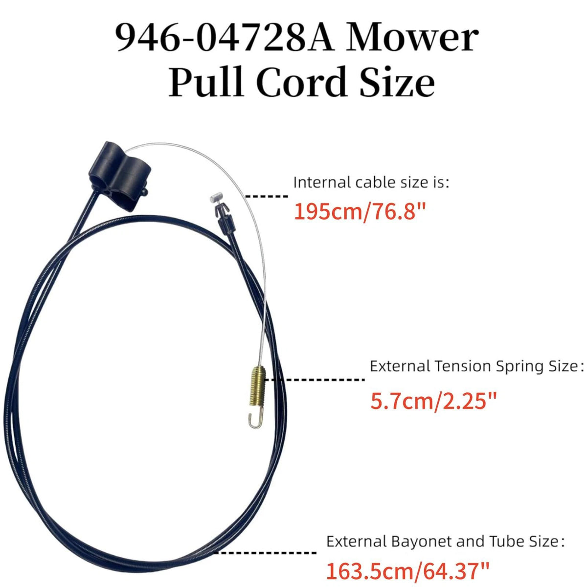 1 * 195cm/76.8" Mower Drive Cable 746-04728, 746-04728A For Yardman Mower