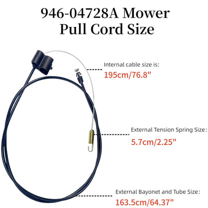 1 * 195cm/76.8" Mower Drive Cable 746-04728, 746-04728A For Yardman Mower