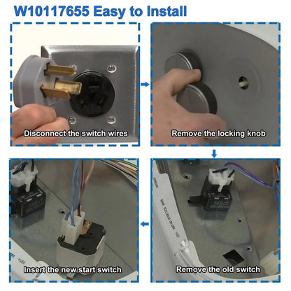 W10117655 WPW10117655 Dryer Push to Start Switch For Whirlpool CED137HXQ0