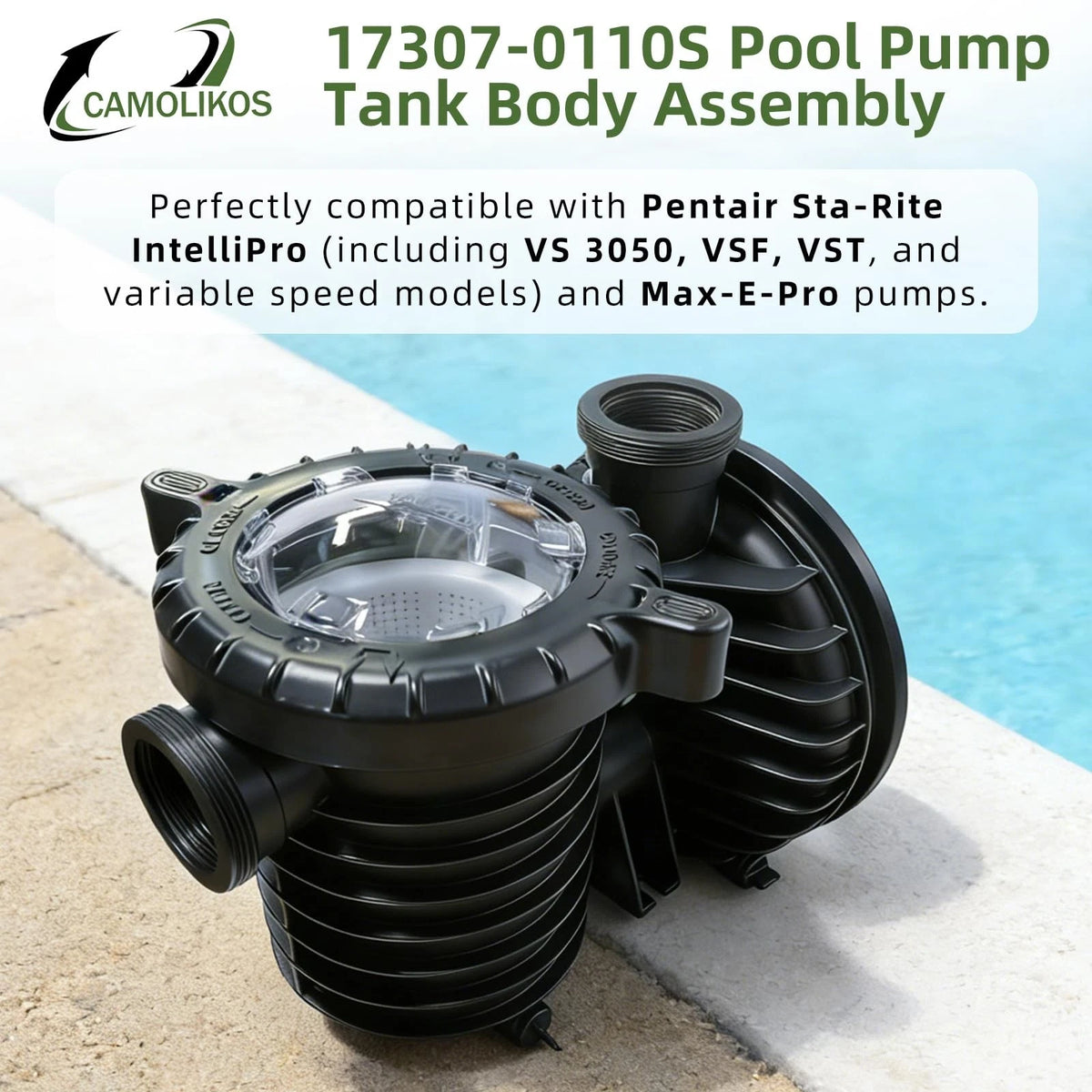 17307-0110S Pool Pump Tank Body Assembly Fits for Pentair Sta-Rite Black