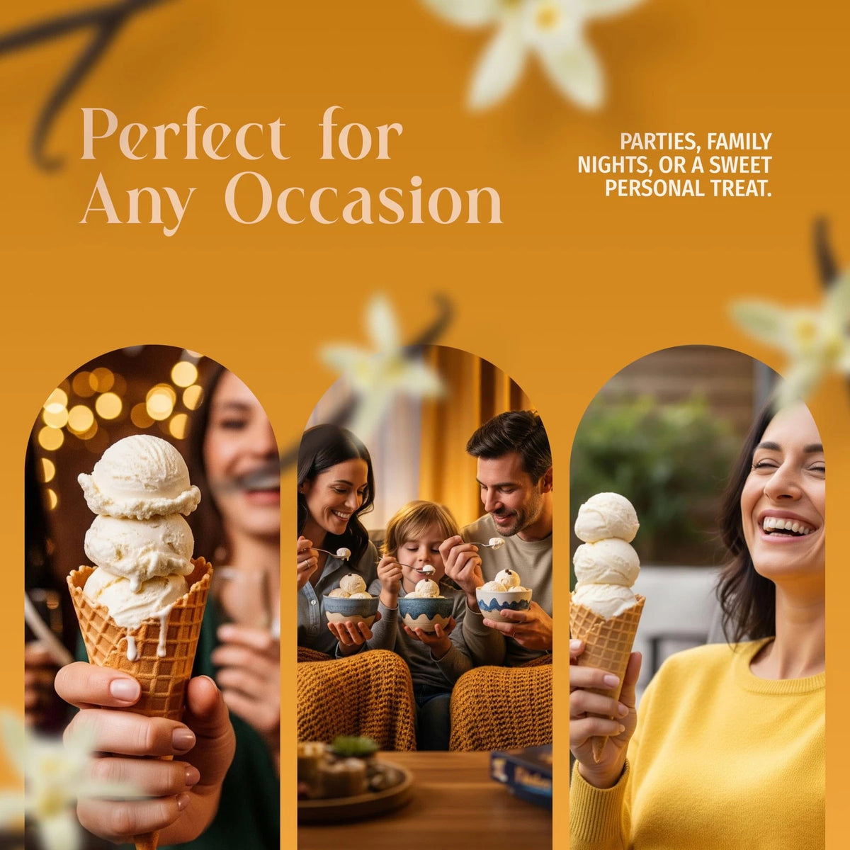 Triple Scoop - Premium Vanilla Ice Cream Mix For Maker. 1 Pack