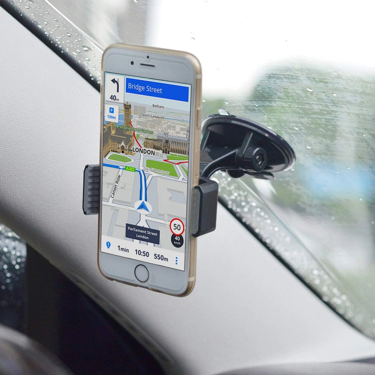 APPS2Car Suction Cup Phone Holder for Car with Adjustable Mount