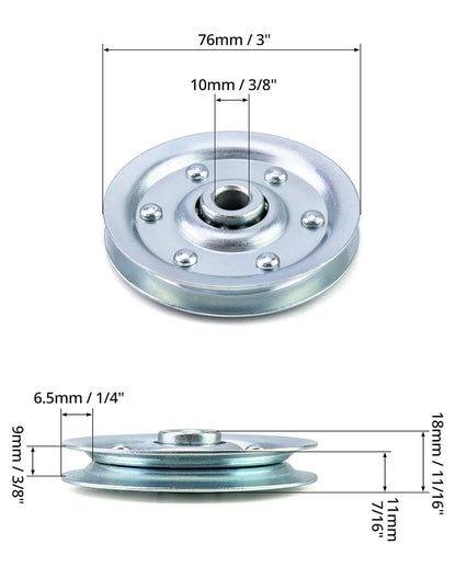 QWORK Extra Heavy Duty Garage Door Pulley, 3 INCH 200LB, 2 Pack, Silver