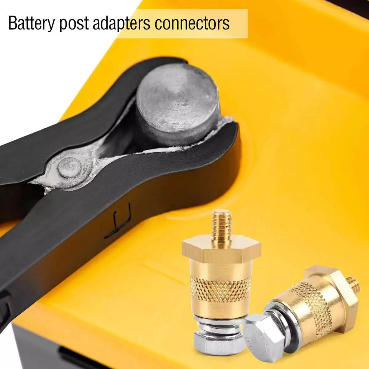 1 Pair Battery Pole Adapter Brass Battery Terminal Connector M6 Thread Install