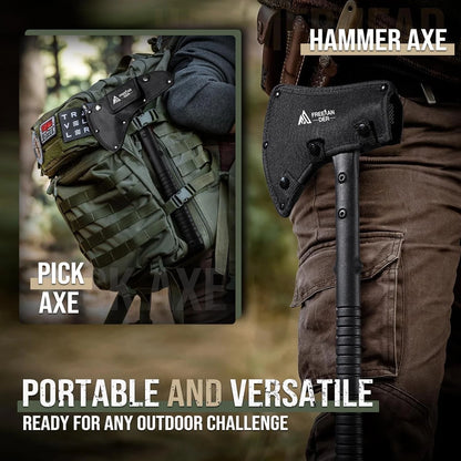Freelander Tactical Axe 2 Pack, Sharp Tomahawk with Sheath, Portable Black