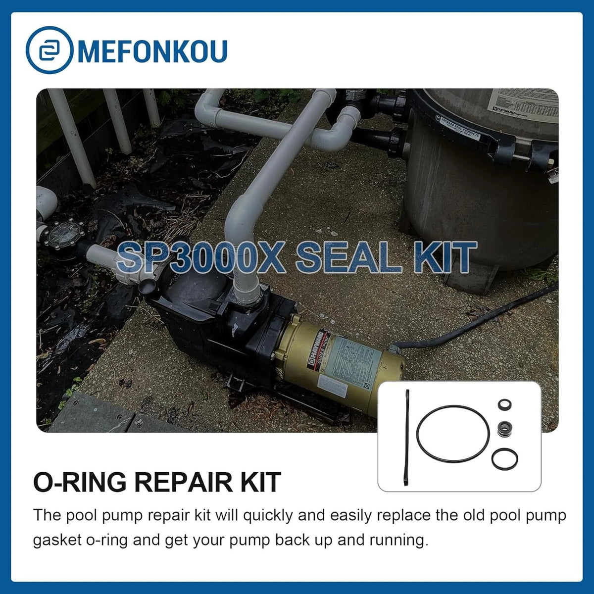 O-Ring Repair SP3000X Kit for Hayward(R) Super II Pump, Pool Pump black