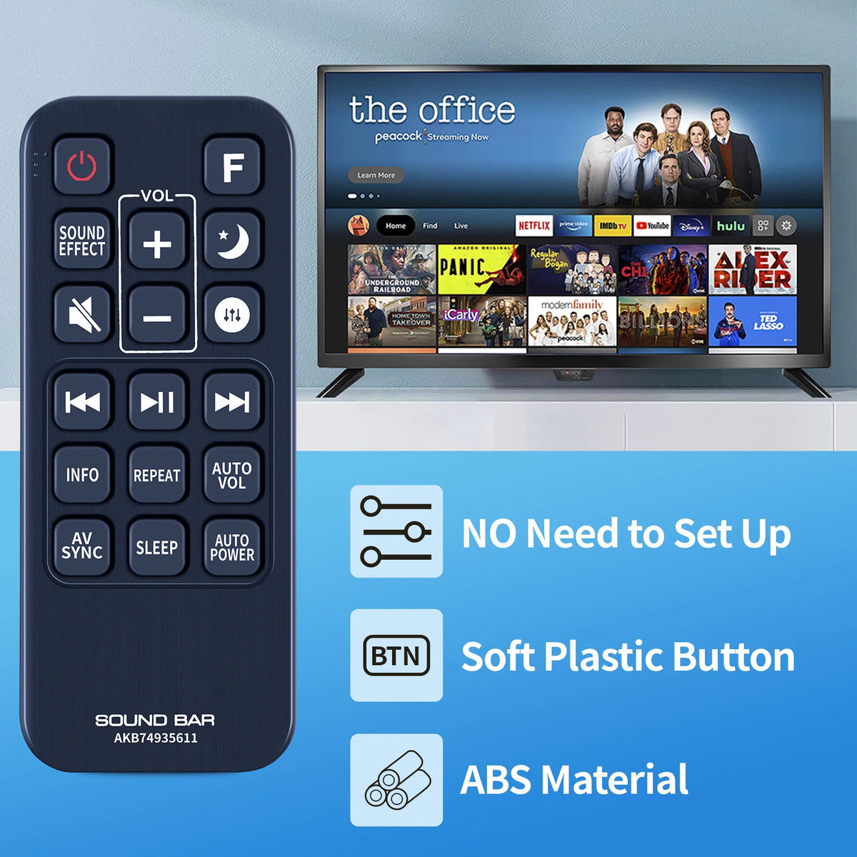 AKB74935611 Remote Control For LG Sound Bar SJ6 SJ8 SJ9 SPJ8B-W SJC8 SJ6B SPJ5BW
